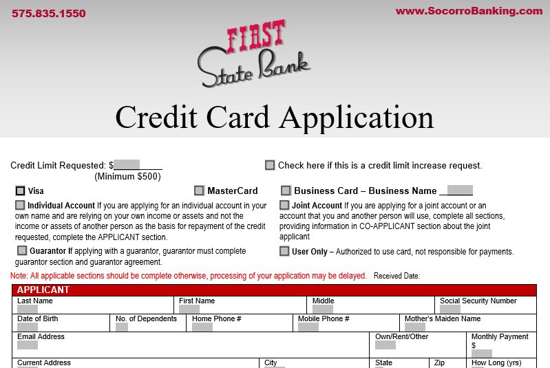 Credit Card Application